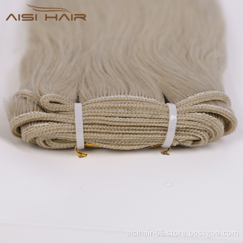 Aisi Hair 10A Brazilian Unprocessed Double Drawn Blonde Human Hair Bundles Double Weft Human Hair Extension For Women